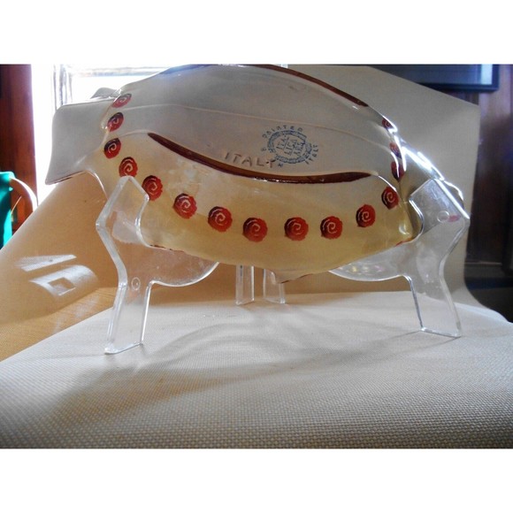 Italica ARS Hand Painted Pottery Fish Shape Serving Bowl Italy Wall Decor 10 1/2 - Picture 5 of 6